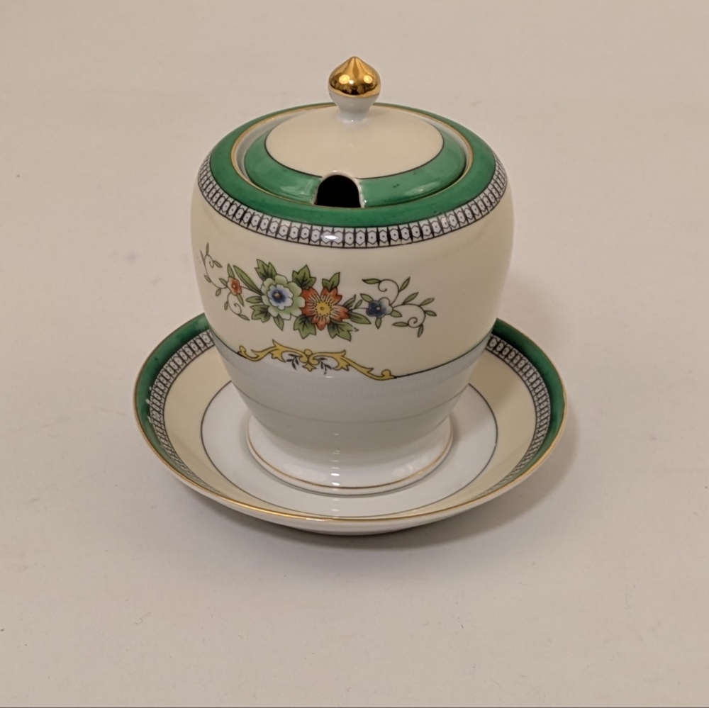 Noritake Jam/Jelly Jar w/Lid & Underplate